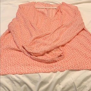 Gap - pink floral tunic elastic sleeves